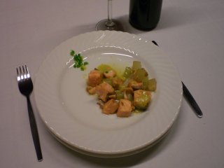 Lachsragout mit Kohlrabi an Schnittlauchsauce